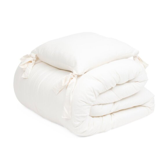 TREASURED 5pc Comforter Set With Bow Accents - Picture 2 of 2